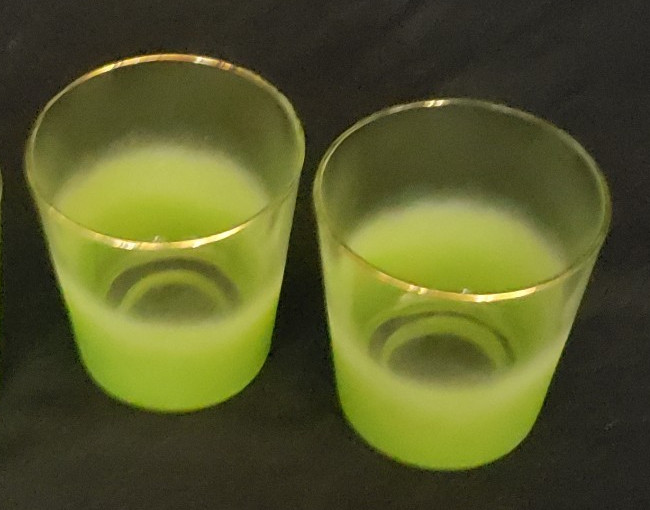 Vintage Blendo West Virginia Glass Specialty Rock Glass – Lime Green – Set of 2