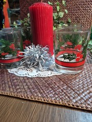 Holly & Berries Festive Tumblers Rocks Glasses Christmas Holiday Set of Four (6)