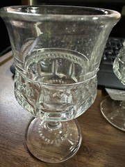 Set of 8 Antique Mid/ Late 1800s EAPG Cordial Sherry Glasses Thumbprint Pattern