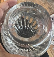 Vtg Astral Tumble Up Carafe & Cup – Hand Made Hand Cut Crystal HUNGARY