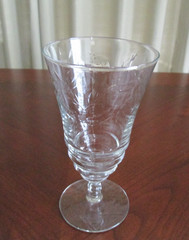 Lot of 7-Vtg Libbey Rock Sharpe Arctic Rose Iced Tea/Water Goblets, 3005 – 1940s