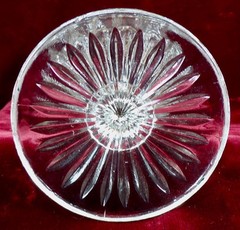 EAPG Goblet Cube Block Knob Stem Rayed Base Clear Glass 1870s #168