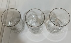 Vtg Silver 25th Anniversary Clear Glass Pitcher 6 Glasses Silver Accent Set Gift