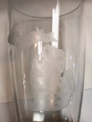 Pair Of Glass Tumblers Etched With The State Of Michigan