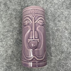 Vintage 2001 Accoutrements Tiki Mug Purple Ceramic 6.5in Barware Polynesian