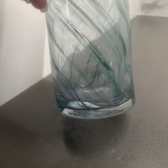 1 NEW-Arte Di Murano green swirls Tumblers by Alessandro Coppola 16oz