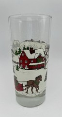 1 Libbey Winter Village drinking glass highball Sleigh Ride Christmas tumbler