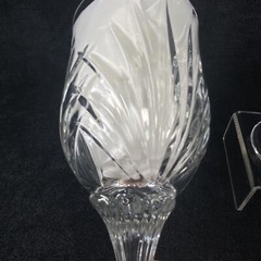Pair of Durand Cristal D’Arques MADRIGAL Wine Glass 8″ Cut Fan Ribbed Stem ~ NEW