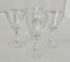 4 Cristal d’Arques Durand Crystal Cordial Glasses Palmes Mini Dessert Tasting