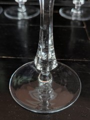Vtg Ajka Rene Ruby Red Cut Clear Bohemian Crystal Champagne Flute Stemware Glass