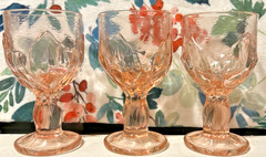 Franciscan Cabaret Pink Wine Glasses 5-1/2” Set of 3 Blush Rosé Stemware