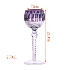 Antiques Louis Style Hand Cut Glass Crystal Hock Wine glasses Purple 7.5oz