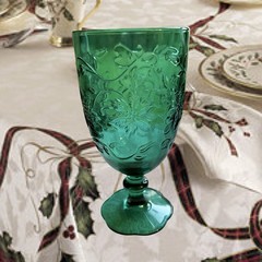Princess House Fantasia Emerald Green Ice Tea Water Goblets 7”