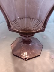 6 «Octagonal Amethyst» Dessert Cups / Champagne Glasses Purple UV Reactive RARE