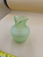 Vintage 1930s Frigidaire Uranium Glass Green Iced Tea Server Pitcher Vaseline