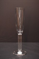 Baccarat Lyra Crystal Clear Column Stem Champagne Flute Glass Toasting 9″ Tall