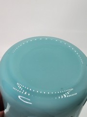 Turquoise Blue Opaline Glass Tumbler Cups Possibly French Portieux? 3 3/4″ Tall