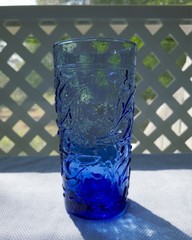 Libbey Garden Vine Mediterranean Cobalt Blue 16oz Tumblers