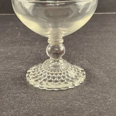 Anchor Hocking Bubble Champagne Sherbet Clear Glass Candle Float Vintage Wedding