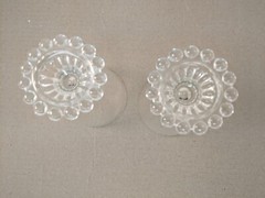Vtg Pair (2) Anchor Hocking Crystal Bubble Boopie 5 1/2″ Water Wine Goblets 9 oz