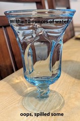 4 Fostoria Jamestown 10 oz Blue Tea Water Goblets Swirl MCM Ice Cream Sundae