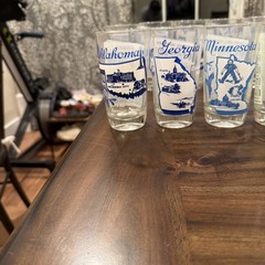 Vintage State Souvenir Glass Tumblers Hazel-Atlas lot of 25 1950s state glasses