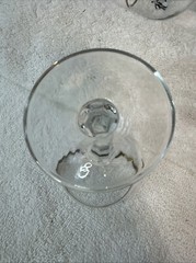 SINGING IN THE RAIN Bent Stem Cordial Glass Vintage Gold Leaf Rim Barware m464