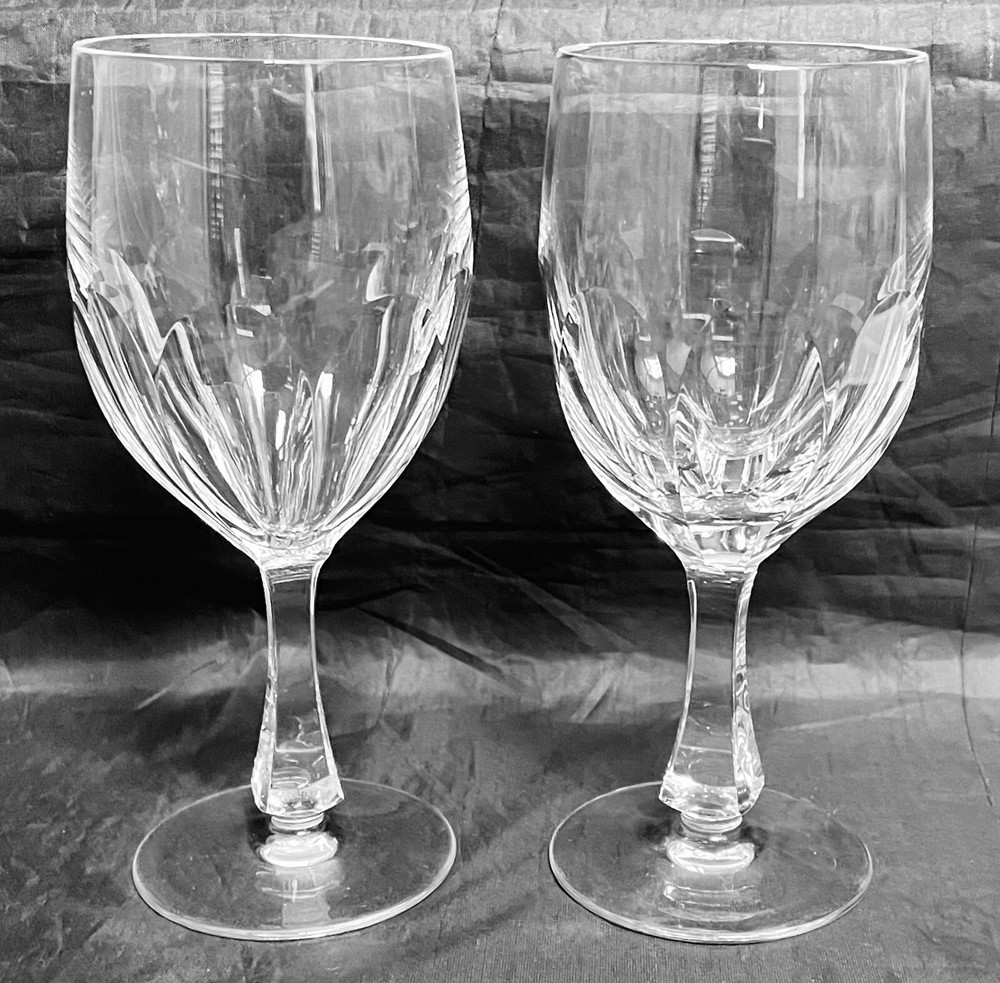 Set of 2 Josair Crystal BLANKA 7 1/8″ x 2 7/8″ Water Goblets EXCELLENT