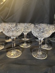Kosta Boda Helga Set Of 8 Champagne Coupe Glasses 5 3/8 In