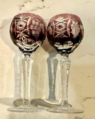 2 Nachtmann Traube Amethyst Crystal Sherry Glasses