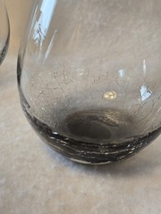 Pier 1 Smoke Gray Crackle Stemless Wine Glasses 4 3/8″ Discontinued Set of 4