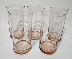 5 Libbey Capri Misty Rose Pink Glasses