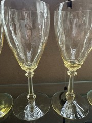 Heisey Old Dominion Yellow Sahara Goblet 8H Diameter. Set of 5 MINT Condition