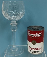 2 Rogaska Gallia Crystal Floral Etched Wine Hock Glass Goblets Original Sticker