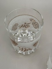 3 Mid Century Cerve DeValbor Italy Frosted & Golden Grapes Low Ball Glass’s