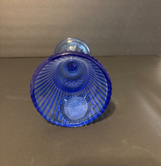 AVON Fostoria George Washington Goblet Blue Cobalt Stemware Vintage Patriot