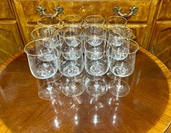 Set of 35 Lenox Crystal Glasses Intrigue Gold Trim 12 Wine 12 Water 11 Champaign