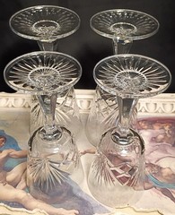 4 Oscar De La Renta BUCKINGHAM 2 Wine + 2 Water Luxury Crystal Glasses Set HTF