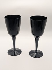 Black Wine Glasses by SWEDISH Pair of SWE9 Glossy Discontinued