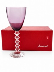 Baccarat Véga Amethyst Rhine Wine Glass Purple Crystal Signed France Mint w/ Box