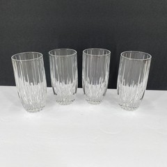 Mikasa Park Lane Cut Crystal 10 oz Highball Tumblers Glasses 5 5/8» Lot of 4