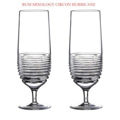 Waterford Rum Mixology Circon Hurricane Glasses Hiball Cocktail Beverage Set 4