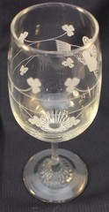 Eamon Glass Claddagh Tulip Shape Bowl Wine Glass
