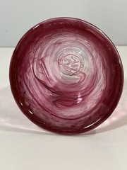 Kosta Boda Ulrica Hydman Vallien Pink Swirl and Clear Glass Tumbler