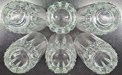 (6) Arcoroc Lancer 10 Oz Tumblers Set Vintage Clear Cut Cristal France Retro Lot