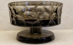 FOSTORIA CRYSTAL #2806 PEBBLE BEACH SMOKE PAIR SHERBETS