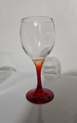 Wine Glass Set Red Footed Botón And Stem Clear Round Rim Drink Ware