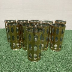 VTG Culver MCM Pisa 22k Gold Highball Glass Tumbler Set of 10 (OKEB-06-016)