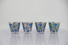 Georges Briard Signed Mid-Century Art Nouveau Old Fashion Glasses (Set of 4)