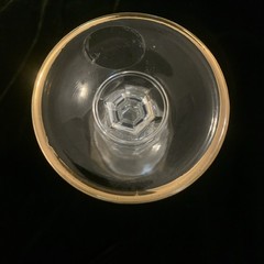 Vintage Crystal Champagne Flute with Gold Greek Key Rim